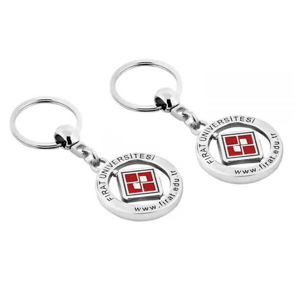 Rotating Enamel Metal Keychain anh 182