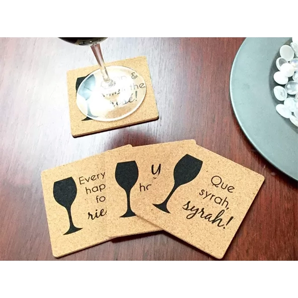 Thick Cork Coaster – 9×9 cm| 4 mm
