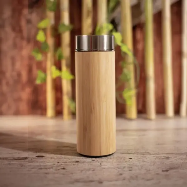 450 ml Wooden Coated Stainless Steel Thermos TM 8154