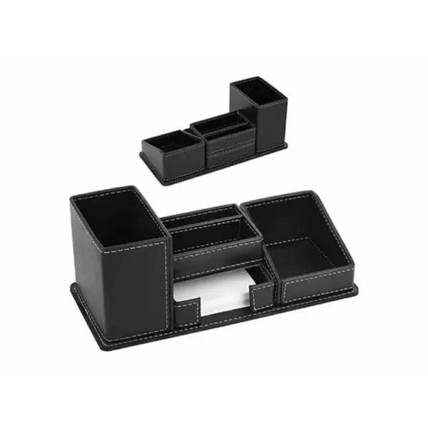 Faux Leather Desk Organizer – With Business Card Holder MS 4523