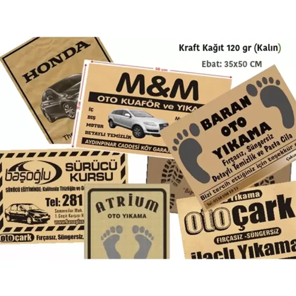 Logo Printed Kraft Liner Paper Car Floor Mats – Durable 90 gsm Paper MB 1