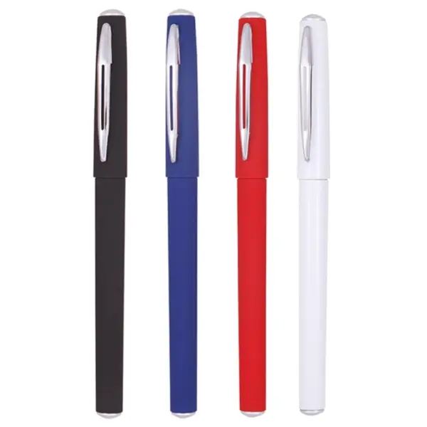 Plastic Rollerball Pen with Rubber Grip