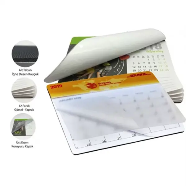 Calendar Mouse Pad – Flip Top 12 Sheet Promotional Product (18×22 cm) MP 55